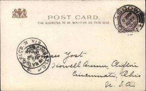 Raphael Tuck Glasgow Scotland Cathedral 1900 Cancel Vintage Postcard