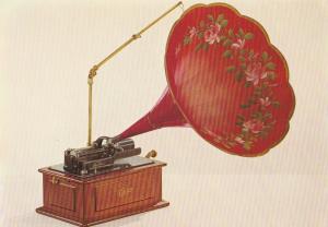 Edison Phonograph Postcard Flowered Horn