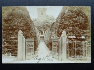 East Yorkshire ROOS All Saint Church YEW TREE GATE ENTRANCE c1904 RP Postcard