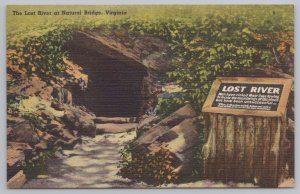 Natural Bridge Virginia~Lost River~Linen Postcard 