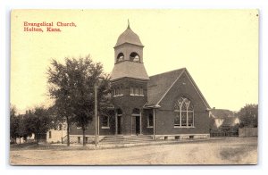 Evangelical Church Holton Kansas Postcard