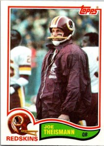 1982 Topps Football Card Joe Theismann Washington Redskins sk8974