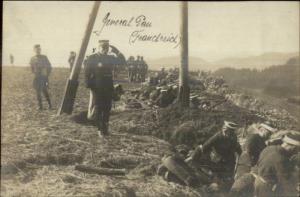 WWI Front Line General Pau St. Gallen France Studio Real Photo Postcard c1915