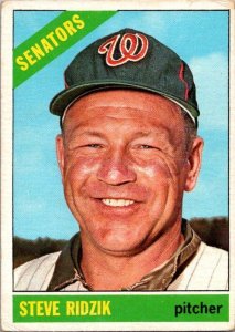 1966 Topps Baseball Card Steve Ridzik Washington Senators sk3030