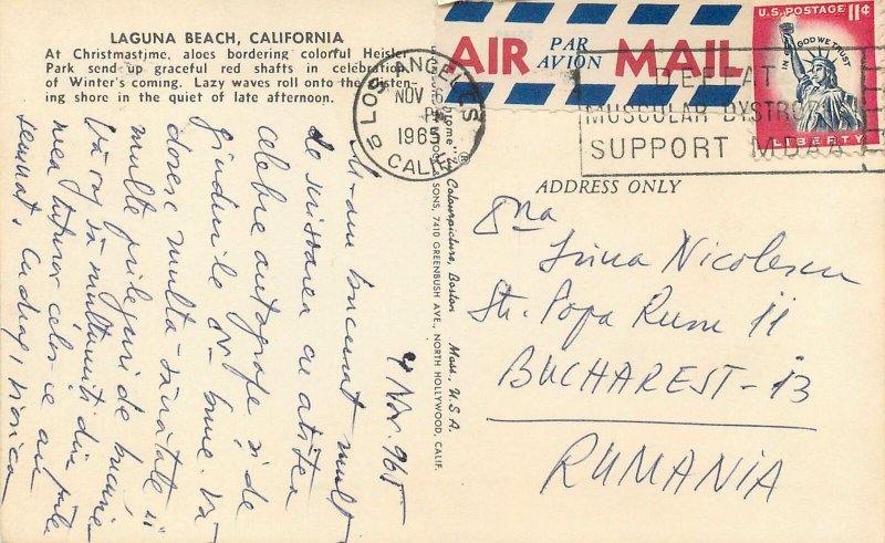 USA Postcard Laguna Beach CA panorama