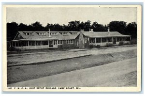 c1930's YMCA 161st Depot Brigade Camp Grant Illinois IL Vintage WW2 Postcard