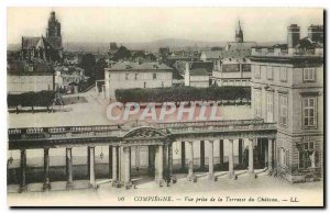 Old Postcard Compiegne view from the terrace of the Chateau