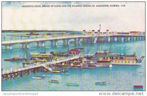 Florida Saint Augustine Municipal Dock Bridge Of Lions And The Atlantic Ocean