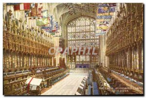 Old Postcard The choir St George's chapel Windsor