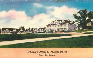 Postcard Arkansas Batesville Powell's Motel Tourist Cts 1940a McWhorter 23-6928