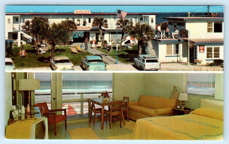 DAYTONA BEACH, Florida FL ~ Roadside Motel EDGEMERE OCEAN FRONT COURT  Postcard