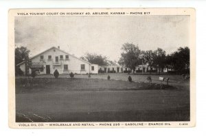 KS - Abilene. Viola Tourist Court & Gas Station ca 1950's (creases)