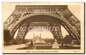 Old Postcard View of Paris Trocadero under the Eiffel Tower
