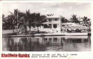 Postcard RPPC Seven Palms Residence Mr + Mrs Lanier Miami FL