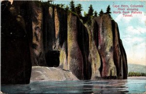Cape Horn Columbia River North Bank Railway Tunnel Antique Postcard PM Portland 