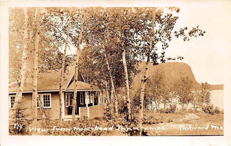 Rockwood ME Moosehead INN Camps Lake 1947 RPPC Postcard 