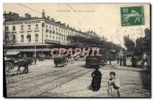 Postcard Old Tram Toulouse Carrefour Lafayette Glacier Albrighi