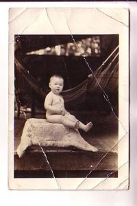 Real Photo, Bare Baby on a Blanket, Canada