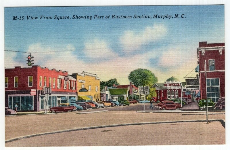 Murphy, N.C., View From Square, Showing Part of Business Section