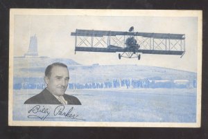 PHILLIPS 66 GAS STATION ADVERTISING POSTCARD BILLY PARKER BIPLENE AVIATION