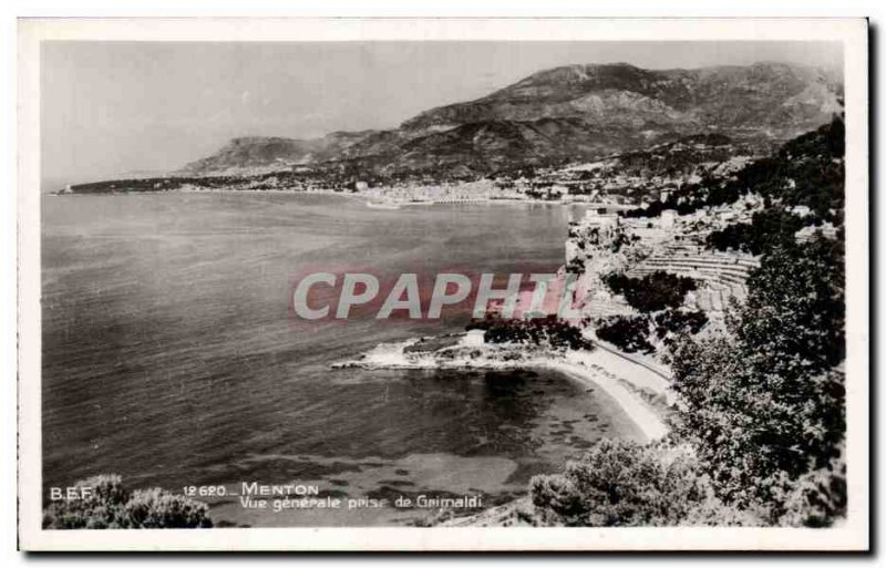 Old Postcard Menton General view taken Grimaldi