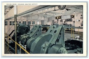 c1920's Engine Room Scene Steamer Greater Detroit Unposted Vintage Postcard