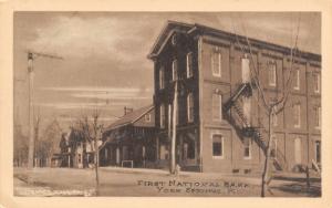 York Springs Pennsylvania~First National Bank~Fire Escape From Third Floor~c1916 