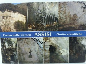 Vintage Postcard Assisi Grotto Multiview Caves of the Brothers Italy