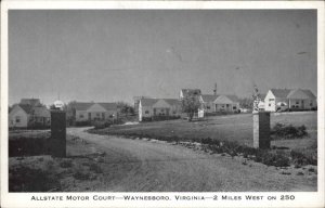 Waynesboro Virginia VA Allstate Motor Court 1950s-60s Vintage Postcard