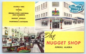 JUNEAU, AK Alaska ~ THE NUGGET SHOP c1950s Roadside Linen Postcard