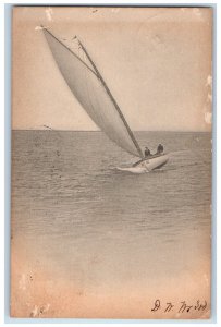 1906 Sea View Men Sailboat Beach Haven New Jersey NJ Posted Antique Postcard