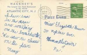 Atlantic City New Jersey Hackney's Seafood Restaurant Kropp Postcard 21-9608