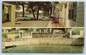 1964 Alexandria Bay New York Postcard Hill's Motor Court St. Lawrence Seaway