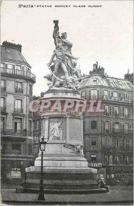 Postcard Old Paris Statue Moncey Place Clichy