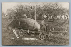 EXAGGERATED NEBRASKA SQUASH on TRUCK ANTIQUE REAL PHOTO POSTCARD RPPC collage