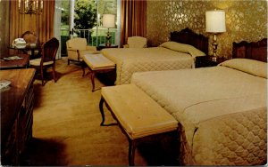 Postcard WY Ad Card for Little America Hotels Interior View King Beds 1980s K8