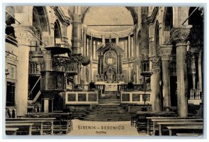 c1950's Interior Church Sibenik Cathedral Bazilika Croatia Vintage Postcard