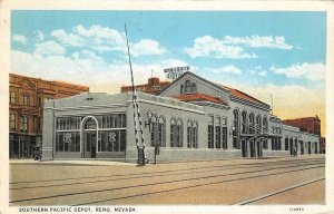 Reno, Nevada SOUTHERN PACIFIC DEPOT Railroad Station 1930 Vintage Postcard