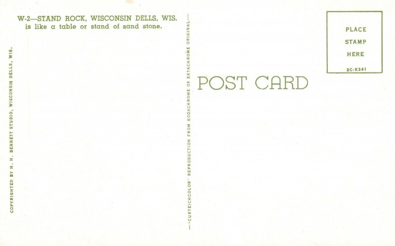 Postcard Stand Rock Like A Table Or Stand Of Stone Wisconsin Dells Wisconsin WI 