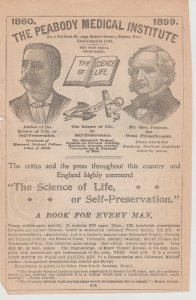 1899 Print Ad Peabody Medical Institute, No. 4 Bulfinch St,  Boston Mass