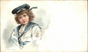 Louis Prang Sweet Little Sailor Boy EARLY 1890s Private Mailing Card