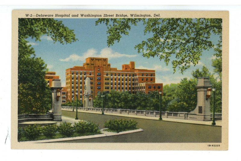 DE - Wilmington. Delaware Hospital & Washington Street Bridge ca 1941