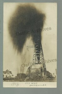 South Shore SOUTH DAKOTA RPPC 1903 OIL WELL GUSHING Erupting Petroleum MINING