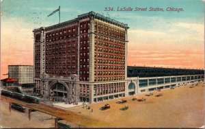 Postcard LaSalle Street Station in Chicago, Illinois