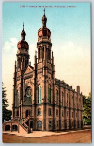 Portland Oregon~Temple Beth Israel Street View~Moorish Revival~Vintage Postcard