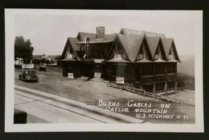 Mint Arkansas Burns Gables on Gaylor Mountain US Hwy #71 Real Picture Postcard