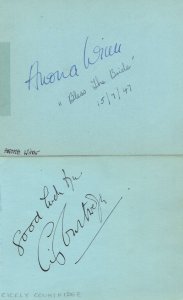 Cicely Courtneidge Anona Winn 2x Australian Singer Autograph s