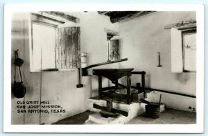 1946 RPPC San Jose Mission Antonio TX OLD GRIST MILL Real Photo Souvenir A195
