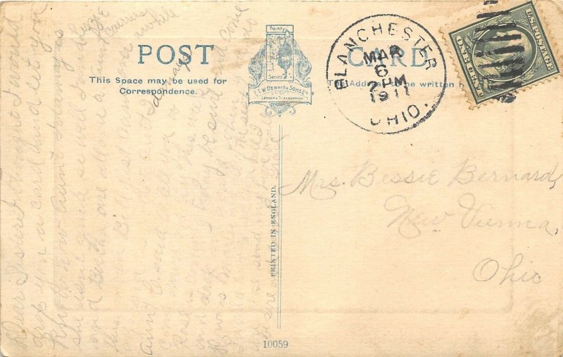 IRELAND Irish Milk Cart 1911 Postcard Blanchester Ohio Cancel 