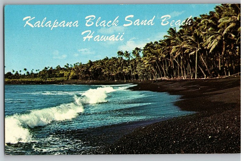 World Famous Black Sands Beach at Kalapana on Big Island Hawaii Postcard